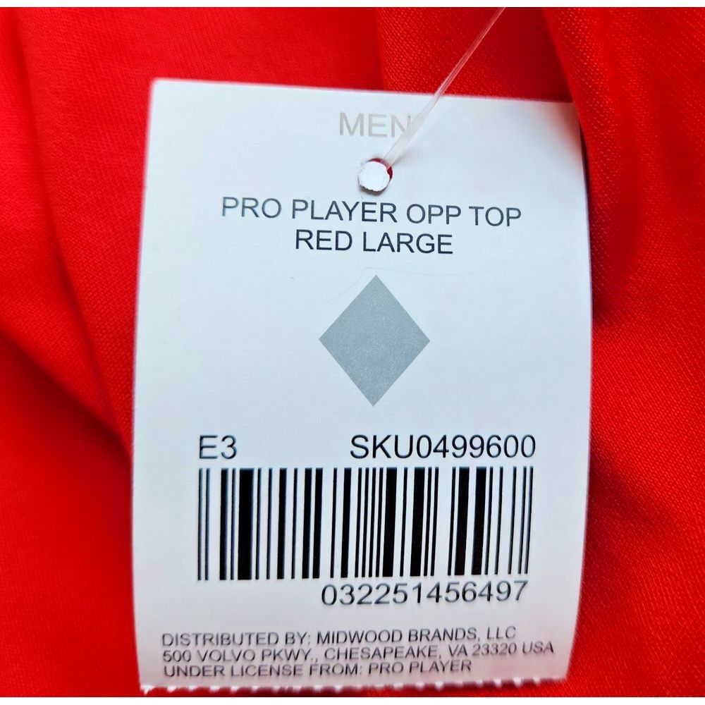 Pro Player T-Shirt Red Size Large Mens Wicking Light Weight NEW - Picture 10 of 10